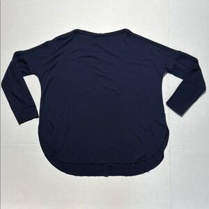 KIT and ACE Women's Navy Blue Boatneck Boxy Fit Roomy Long Sleeve Top‎ Size M